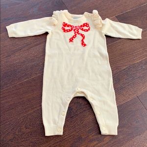 Beige toeless romper / sleeper